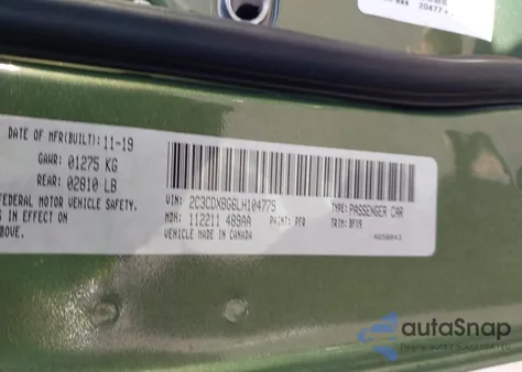 2020 Dodge Charger Sxt Rwd z USA, uszkodzony, nr VIN 2C3CDXBG6LH104775